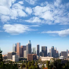 Foto op Plexiglas Downtown LA Los Angeles skyline California © lunamarina