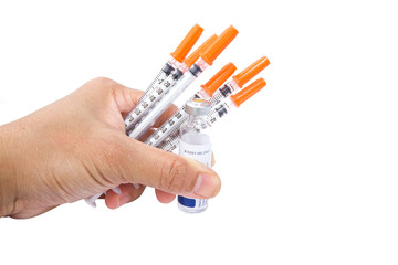 Syringe with vial of medication