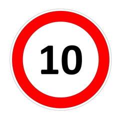 10 speed limit sign