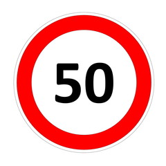 50 speed limit sign