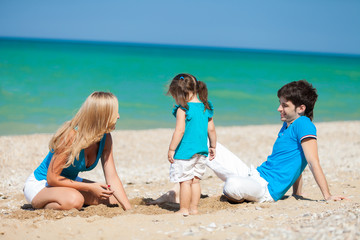 Family on beach vacation