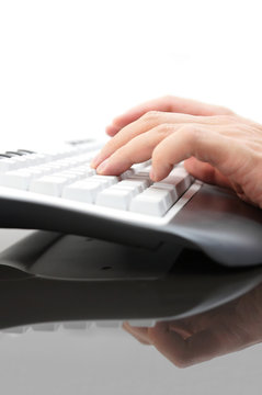 businessman hands typing on keyboard