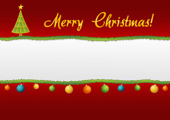 Naklejka premium Christmas styled torn paper