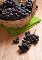 Wine grapes in basket
