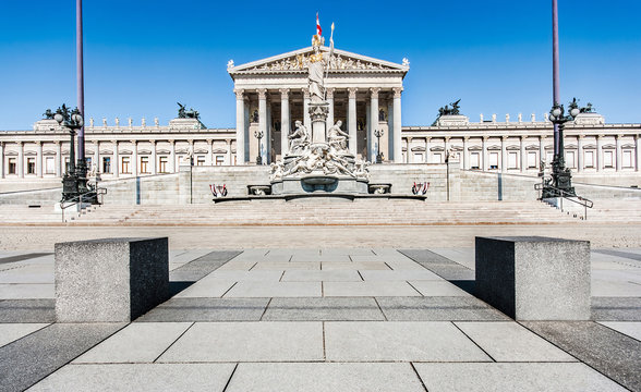 Austrian parliament building in Vienna, Austria