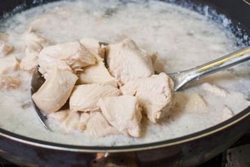 Boiled chicken breast