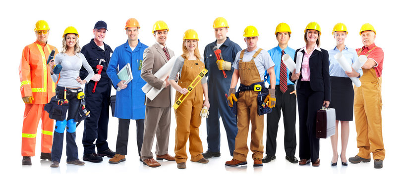 Construction workers group.