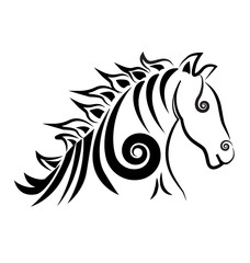 Swirly horse logo vector