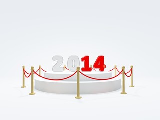 2014 New Year symbol on podium