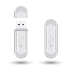 USB flash drive with isolated white background