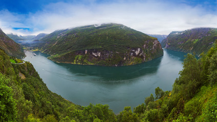 Panorama of Geiranger fjord - Norway