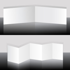 White blank folding booklets vector template.