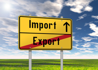 Ortsschild "Import / Export"