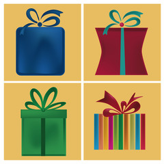 four icons of present boxes