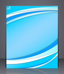 Business brochure. Blue abstract layout template with lines