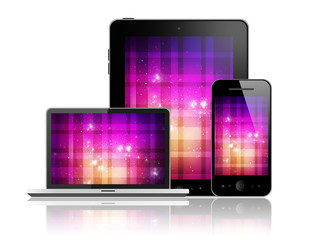 Tablet pc,mobile phone and laptop