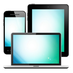 Tablet pc,mobile phone and laptop