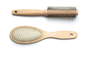 Two wodden brushes isolated on white