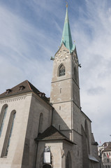 Fototapeta na wymiar Zurych, Katedra Kościół Matka, Stare Miasto, fasada boczna, Szwajcaria