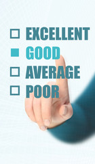 Checking quality, Excellent, good, average or poor