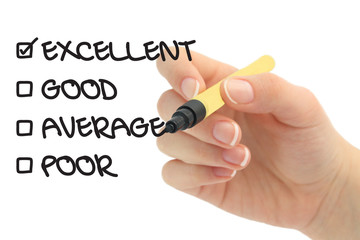 Checking quality, Excellent, good, average or poor