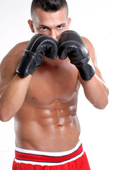 Boxeador, deportista musculoso.