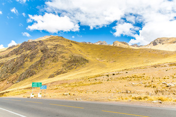 Road Cusco- Puno, Peru,South America. Sacred Valley of Incas