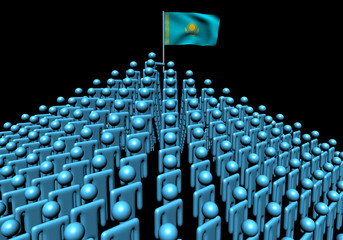 Obraz premium Pyramid of abstract people with Kazakhstan flag illustration