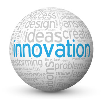 INNOVATION Tag Cloud Globe (ideas solutions creativity success)