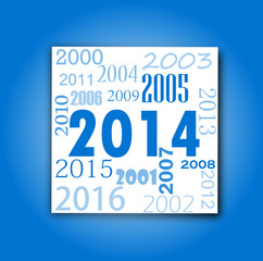 Carte de voeux : 2014 bleu