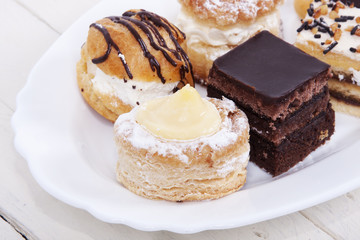 assortment of cakes isolated