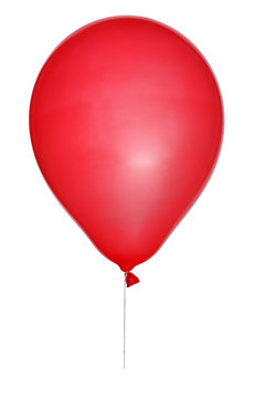 single red balloon isolated on white