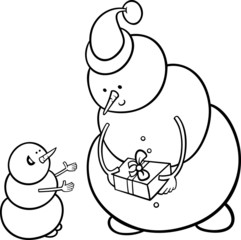 christmas snowmen coloring page