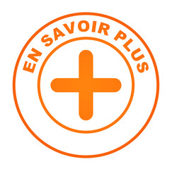 Obraz premium en savoir plus sur bouton web rond orange