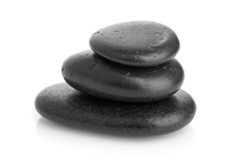 Growing piled up pebbles on a white background