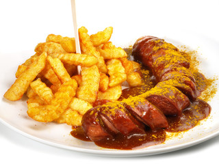 Currywurst mit Pommes Frites