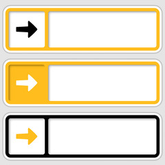 set of three boxes for any text with arrows
