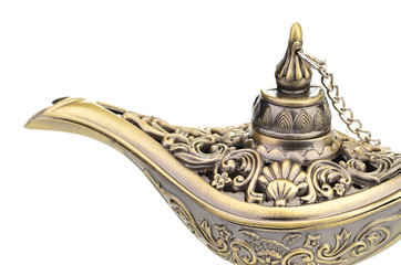 Aladdin magic lamp isolated on white