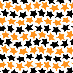 Stars seamless black and orange