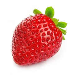 Ripe single strawberry