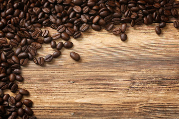 coffee beans on wood