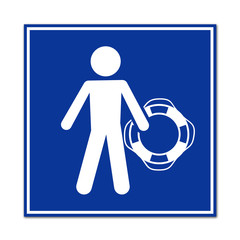 Cartel simbolo salvamento acuatico