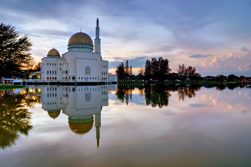 As Salam Mosque at sunrise in Puchong Perdana, Malaysia