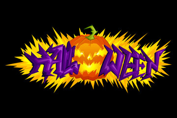 vector illustration of Halloween blast with Pumpkin