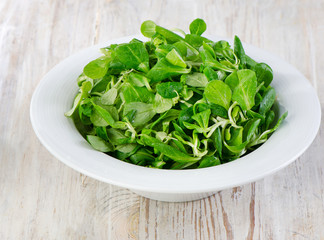 salad  on a wooden table