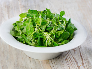 salad  on a wooden table