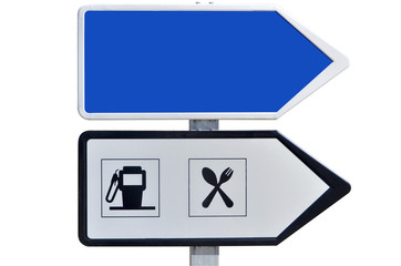 Two directional signs