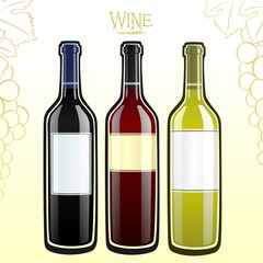 Red, rose and white wine