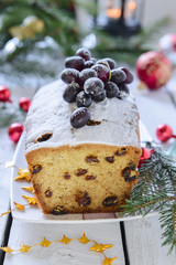 Christmas cake with raisins
