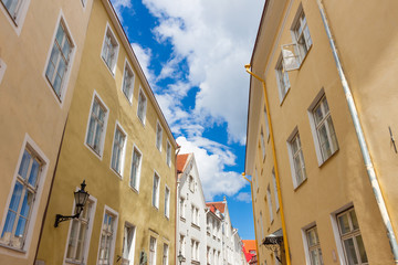 Fototapeta premium narrow street in the old town of Tallinn city